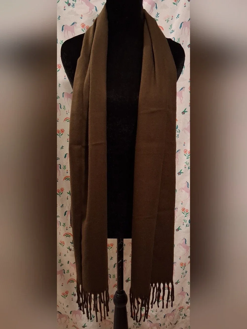 EUC Vintage Christian Dior XL Brown Business Casual Everyday Unisex Scarf Wrap